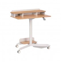 ZENO-Z (Maple Grain Finish) Sit Stand Desks With Shelving