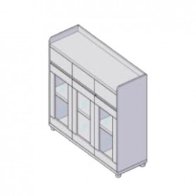 Glass door with drawer-CAB-TCG-22-1200*400*850