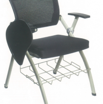 Foldable Black Office Chair with rack and writing pad