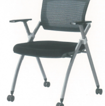 Foldable Black Office Chair with Wheels