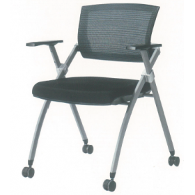 Foldable Black Office Chair with Wheels