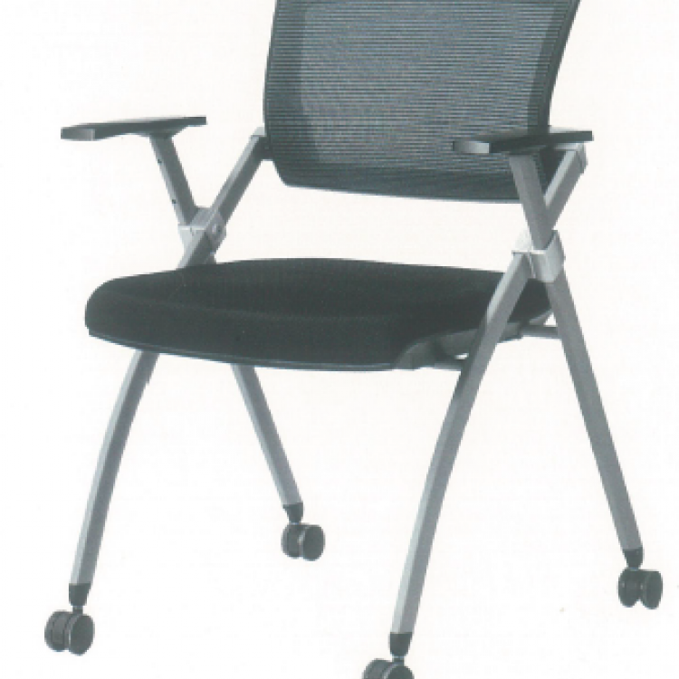 Foldable Black Office Chair with Wheels
