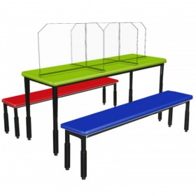 6 Seater Canteen Bench Separater